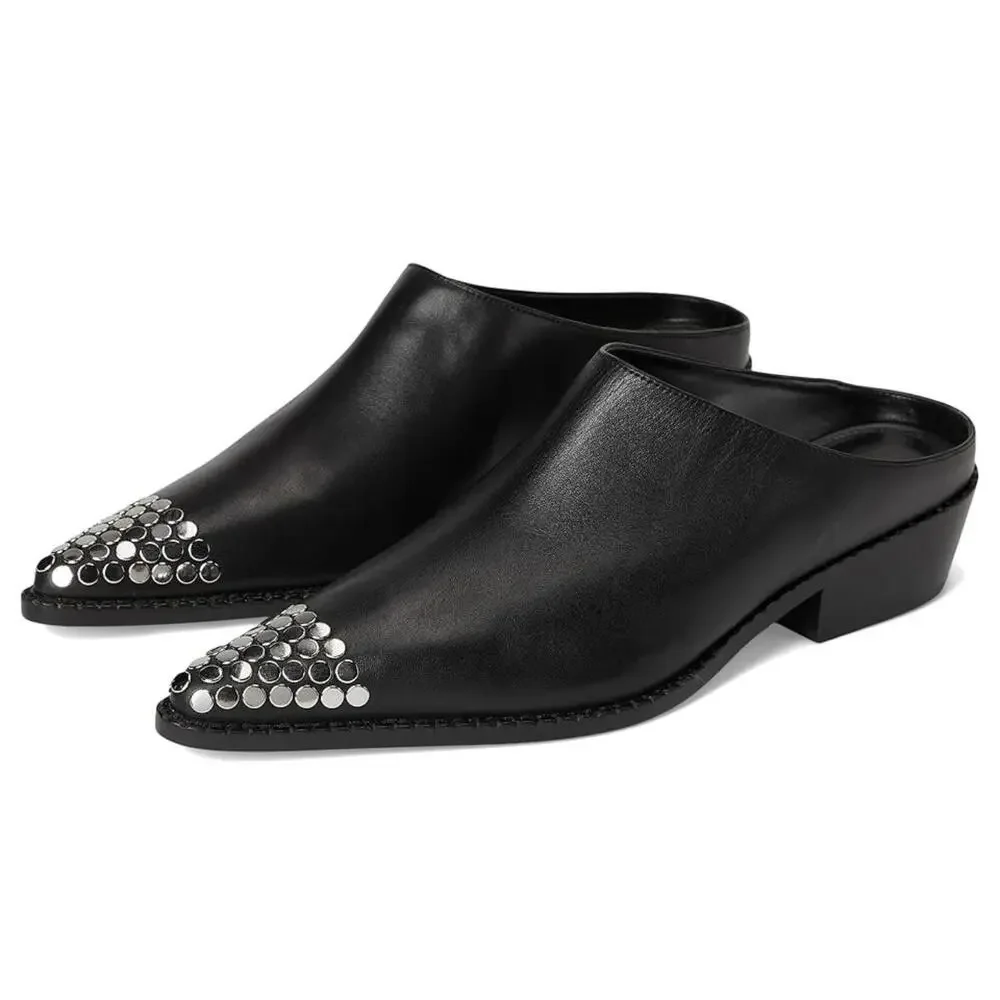 Michael Kors Nash Mule Women's US 8 M Black Leather Pointed Toe Slip On ZOGG3580